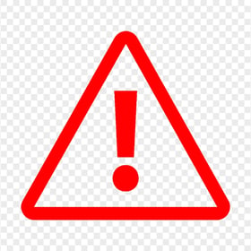 Transparent Warning Caution Triangle Mark Red Icon