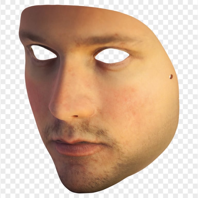 3D Man Face Mask Transparent Background