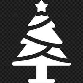 HD White Christmas Tree Silhouette Icon PNG