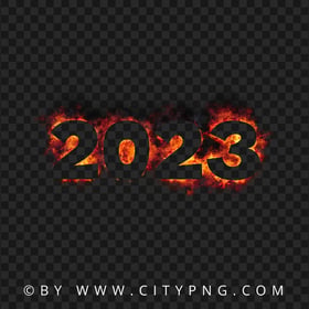 HD 2023 Fire Text Logo PNG