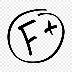 F+ Grade Result Black Hand Drawn HD PNG