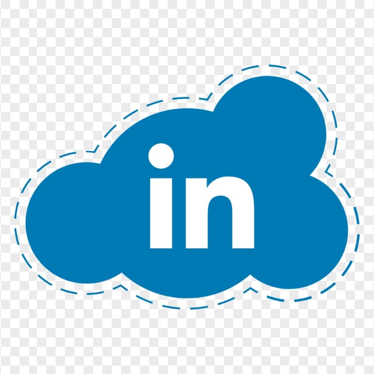 HD Blue Linkedin IN Cloud Logo Icon Symbol PNG