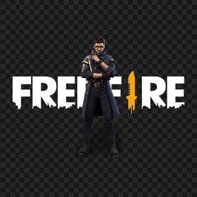 HD FF Alok Character With Free Fire Logo PNG