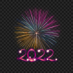 HD New Year 2022 Fireworks Transparent Background