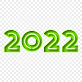 Green 2022 Neon Text Numbers PNG