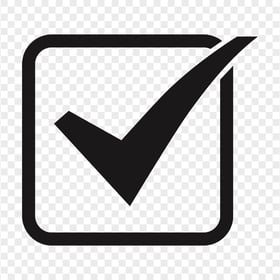 HD Black Checkmark Box Icon PNG