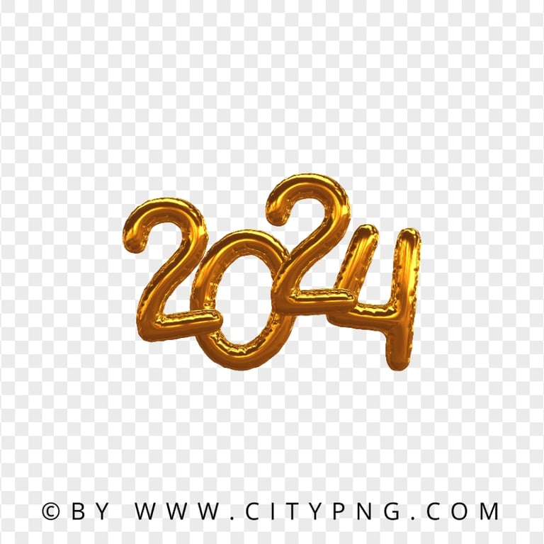 HD Yellow Gold 2024 Balloons PNG Citypng