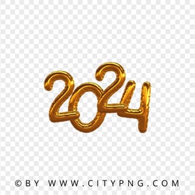 2024 Yellow Gold Balloons Style Transparent PNG HD