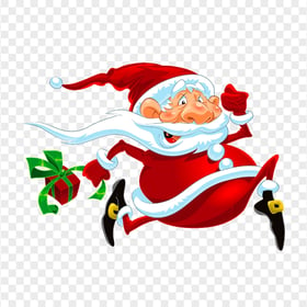 Cartoon Santa Claus Running HD PNG