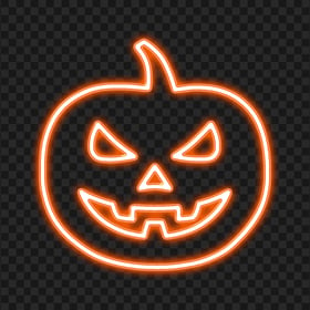 HD Orange Neon Pumpkin Jack O Lantern PNG