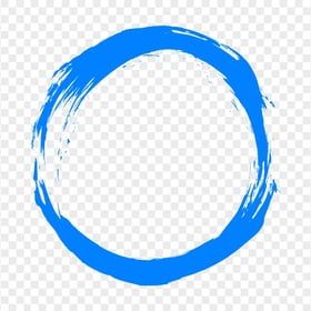 HD Brush Stroke Blue Circle Transparent PNG