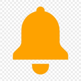 Orange Notification Bell Icon PNG