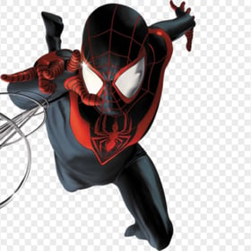HD Spiderman character black red jump PNG 