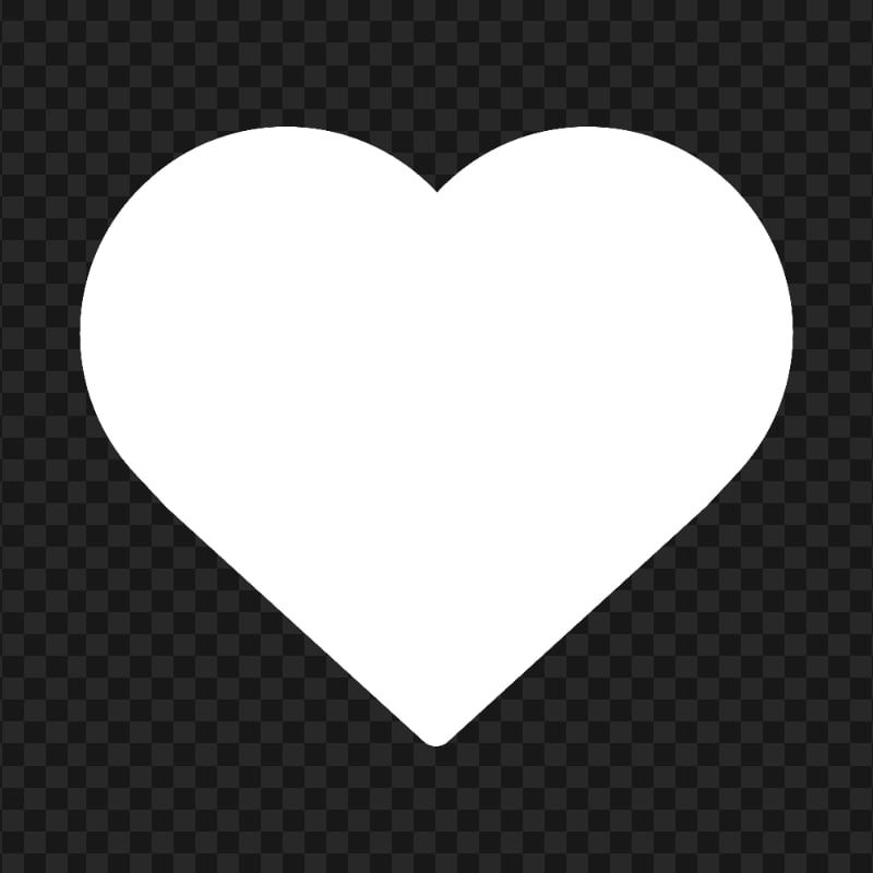 HD White Like Heart Icon Silhouette Transparent PNG