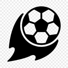 Kicked Soccer Ball Effect Black Icon HD PNG