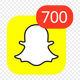 Snapchat Square App Icon With 700 Notifications PNG