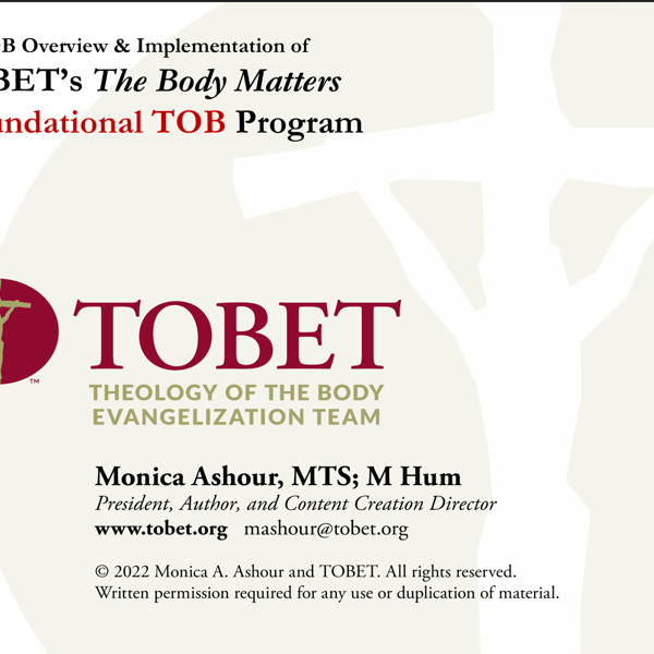 NCEA 2024 Tobet's The Body Matters- A Foundational TOB Program: Slideshow by TOBET