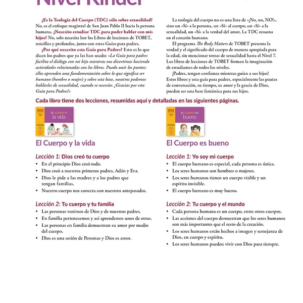 Nivel Kínder guía para padres