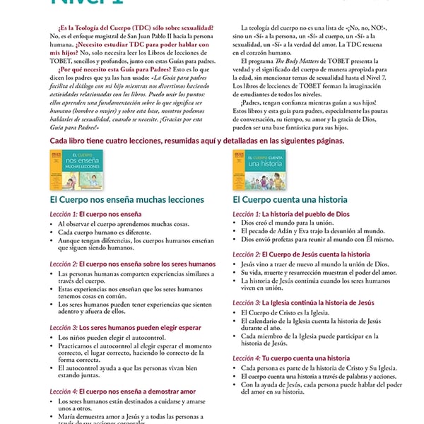 Nivel 1 guía para padres