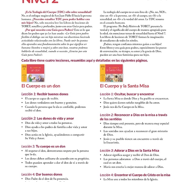 Nivel 2 guía para padres