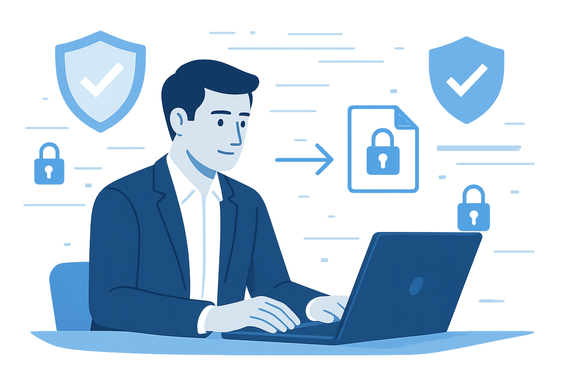 Secure file sharing illustration