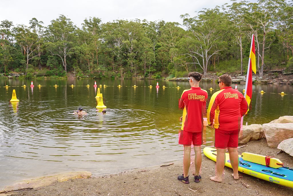 Lifeguards on duty at Lake Parramatta, Sydney