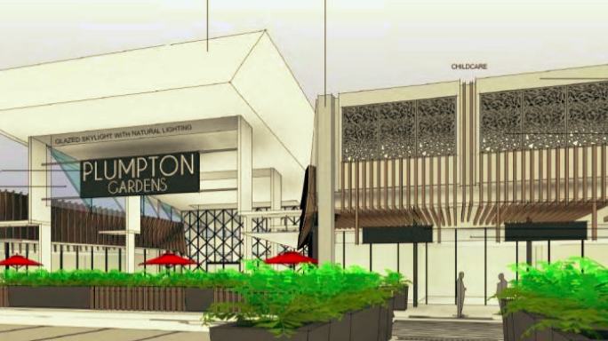 An artist impression of Plumpton Gardens Shopping Centre 