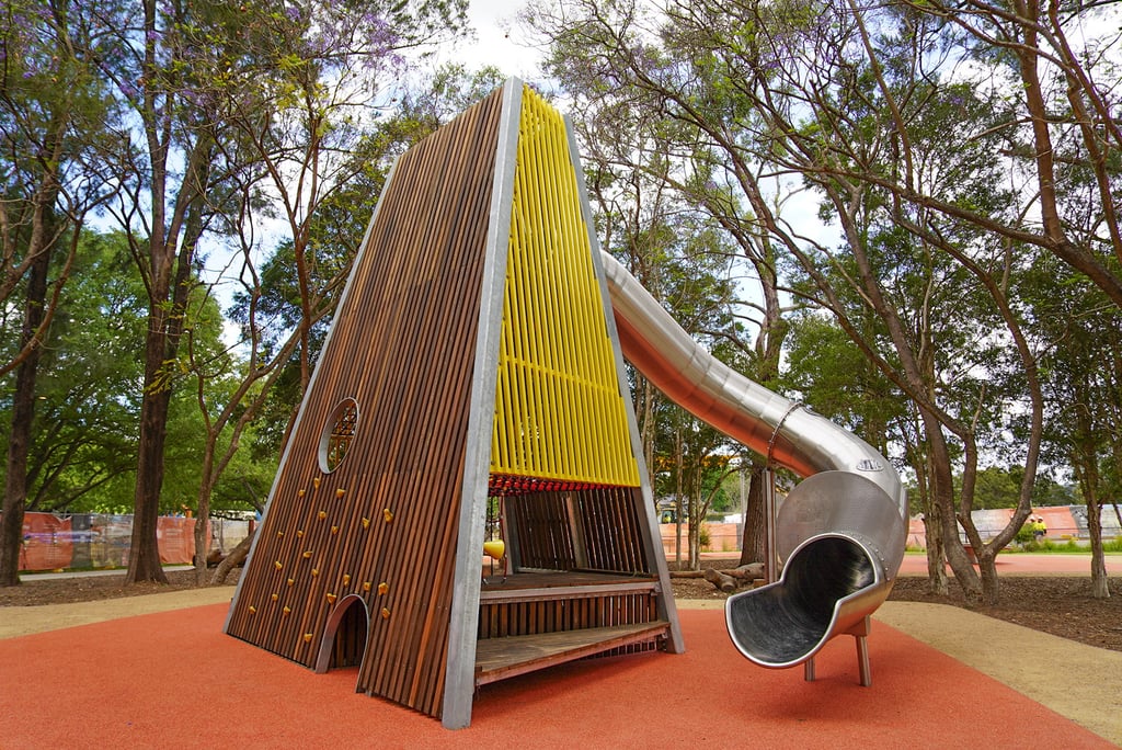 The adventure playspace opens as part of stage one of Regatta Park in Emu Plains