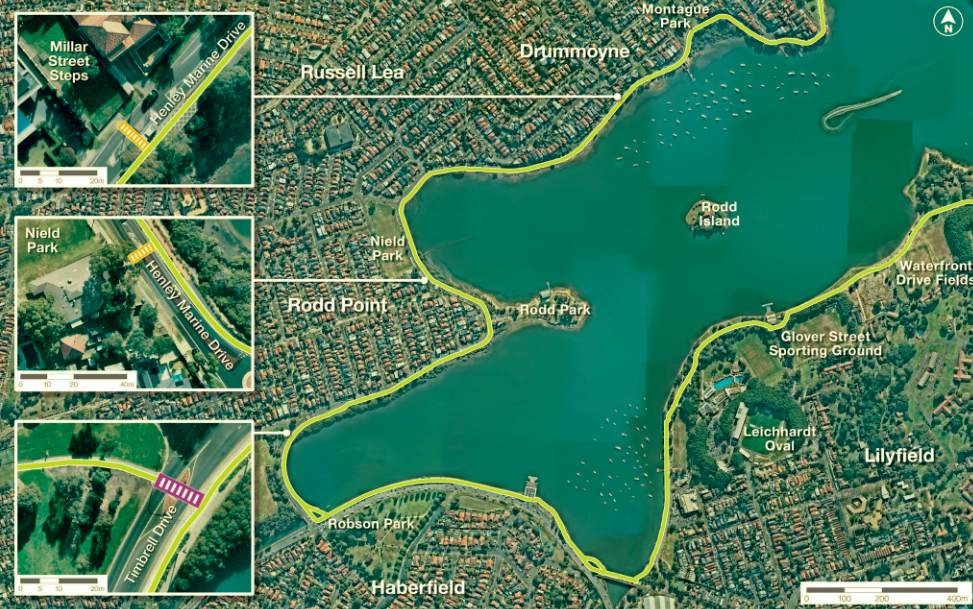 The path will include locations in Parramatta, Inner West and Canada Bay 