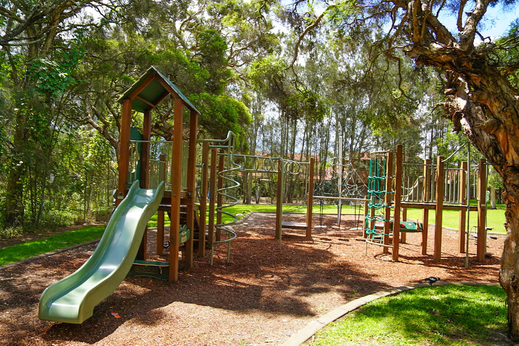 The outdoor play area is a hit among the kidlets