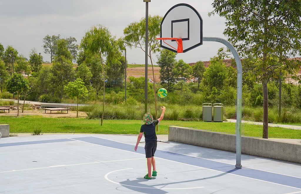 The basketball facilities at The Dawson-Damer Park are great for kids of all ages.