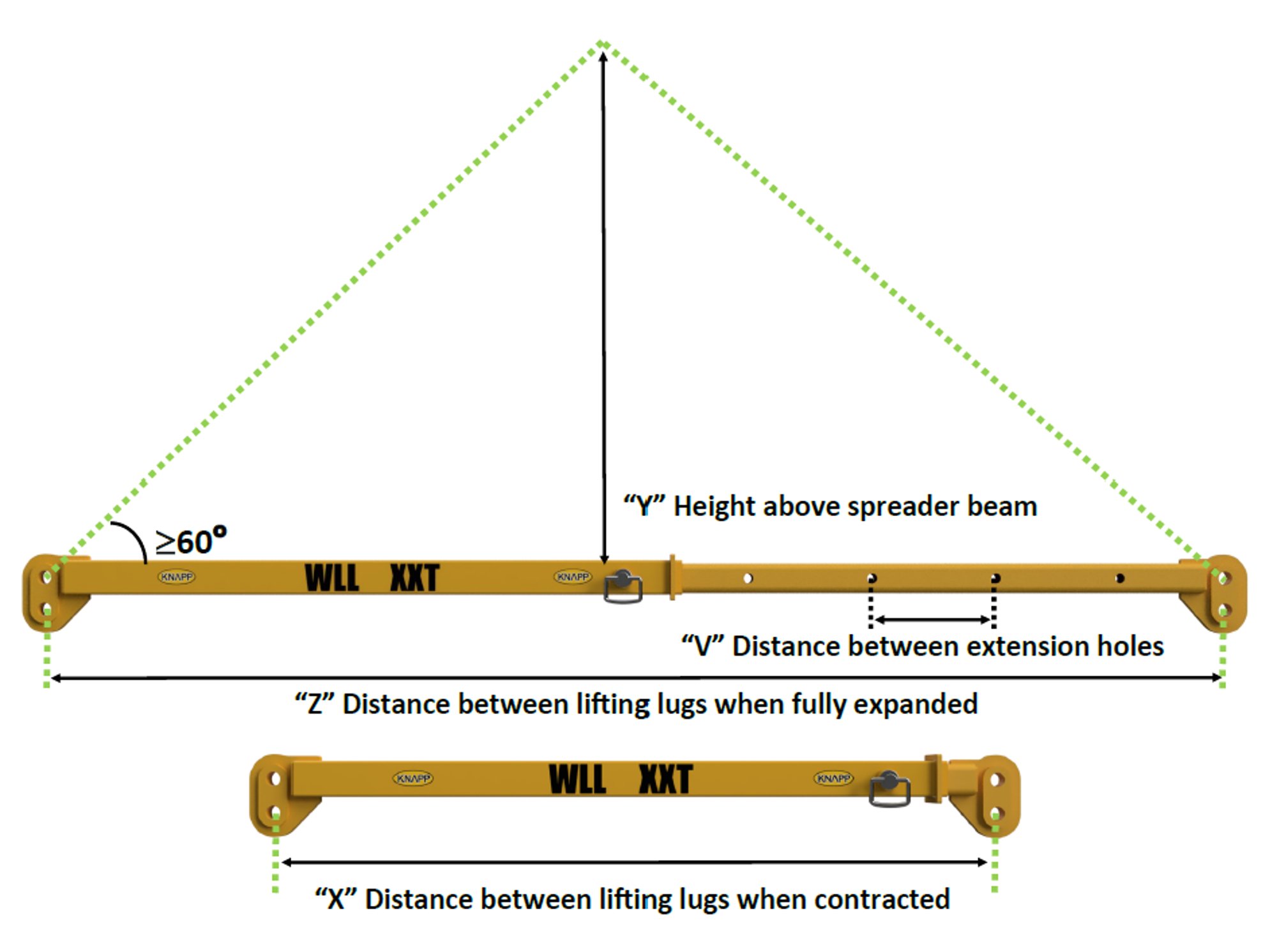 Image 2 of 6T Single Telescopic Adjustable Spreader Beam End Lifting Lugs -expands to 1500mm