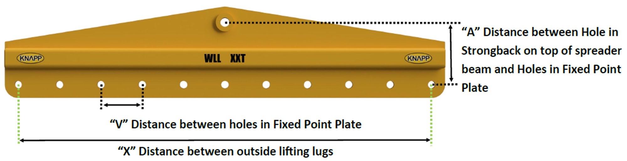 Image 2 of 1T Multi Lifting Hole Lifting Beam with Central Lifting Point and Fixed Point Plate - Length 2000mm
