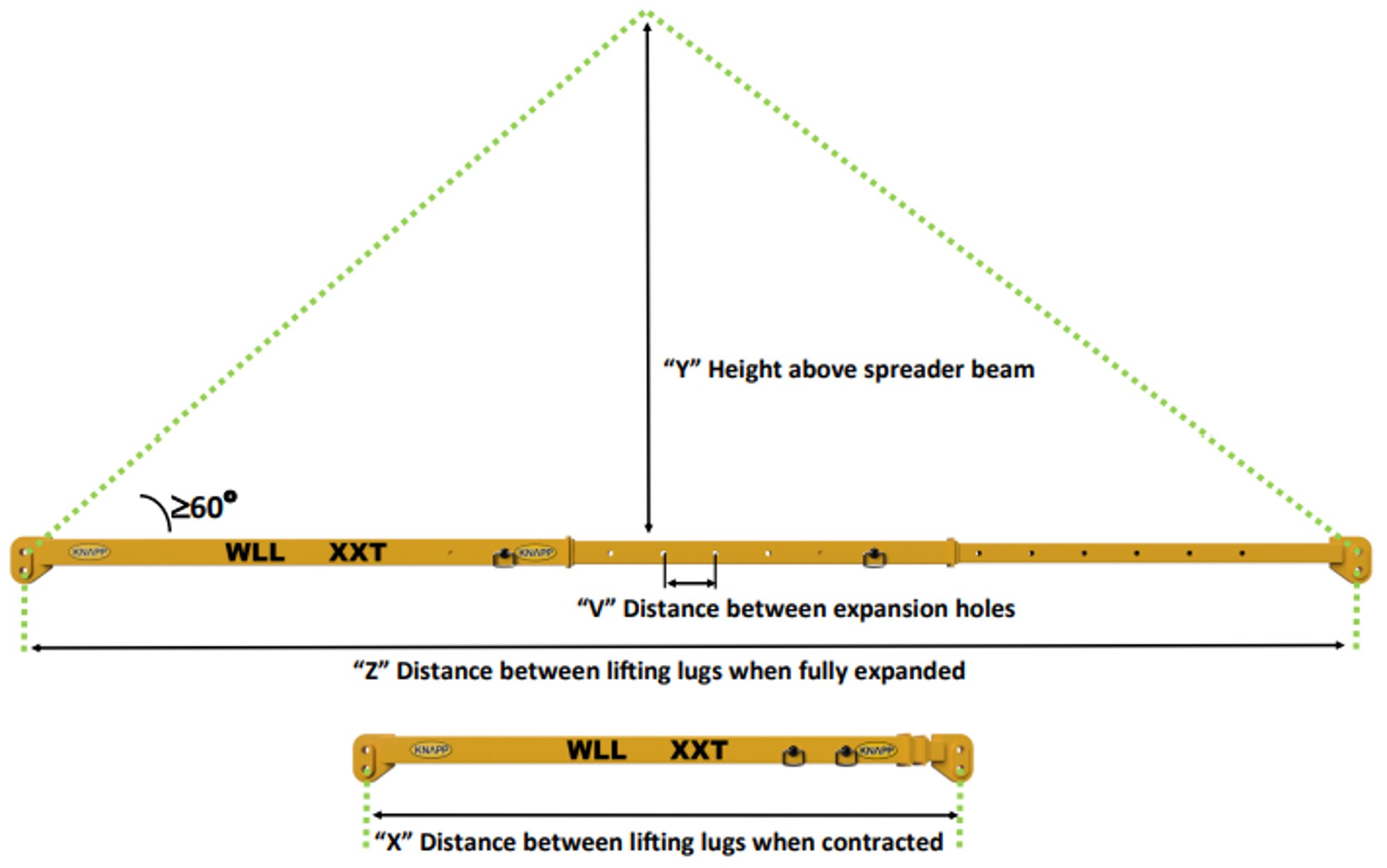Image 2 of 1-5T Triple Telescopic Adjustable Spreader Beam End Lifting Lugs - expands to 5100mm
