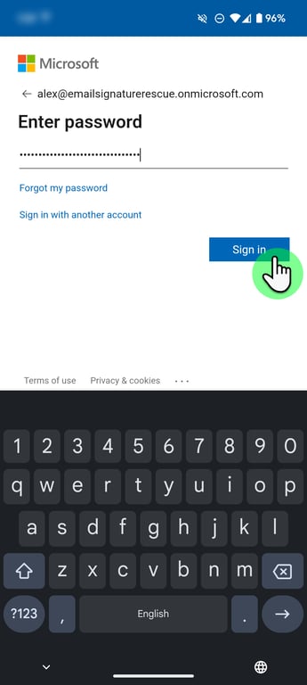 outlook android mobile html email signature install instructions step 1 part 4