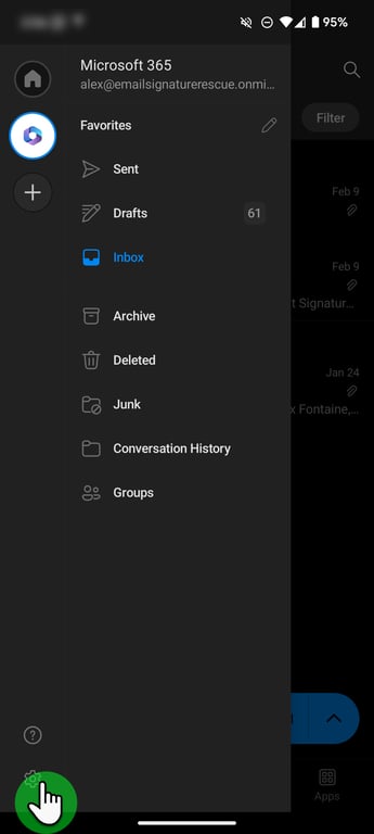 outlook android mobile html email signature install instructions step 3 part 2