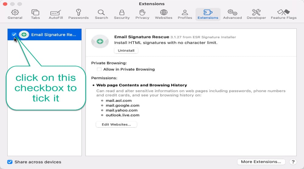 install your email signature in gmail on safari step 03