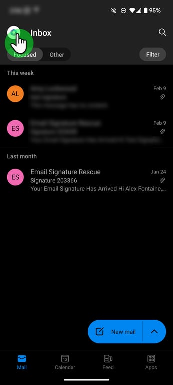 outlook android mobile html email signature install instructions step 3 part 1