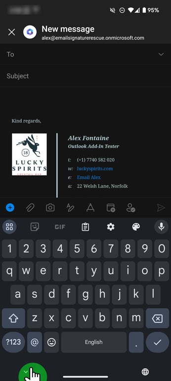 outlook android mobile html email signature install instructions step 4 part 2