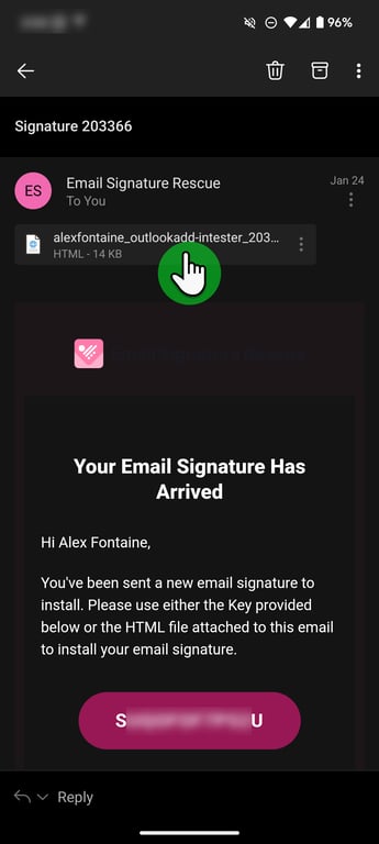 outlook android mobile html email signature install instructions step 2 part 3