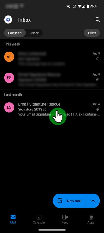 outlook android mobile html email signature install instructions step 2 part 2