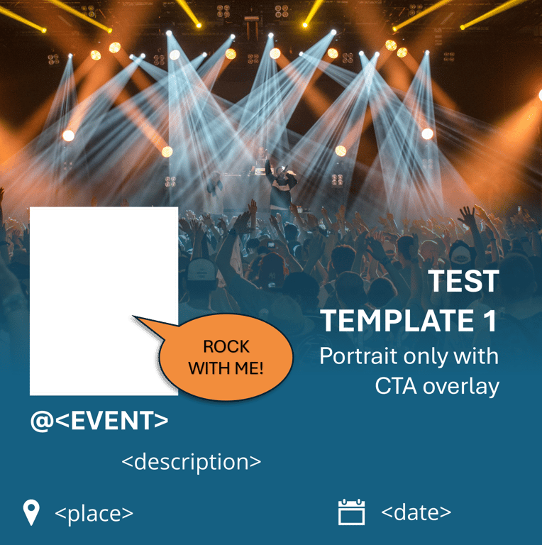 T1: Portrait with CTA overlay template preview