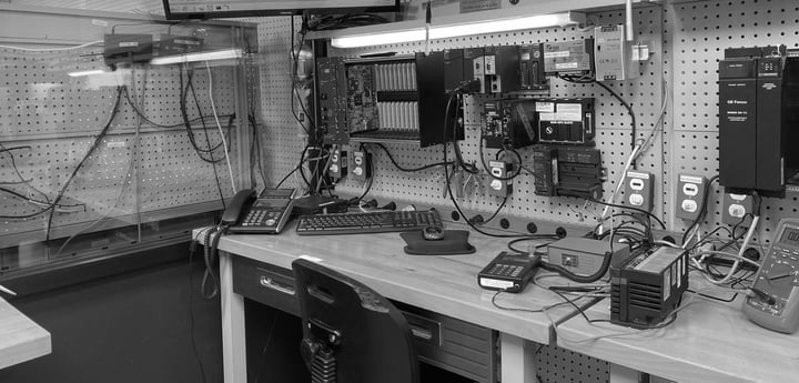 Technician working on a part