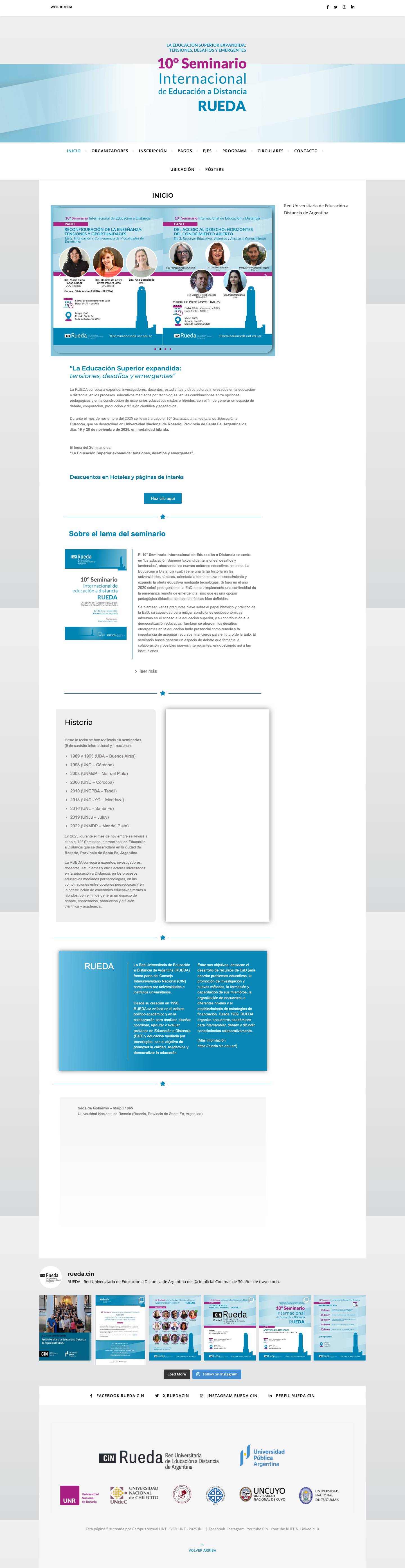 Inicio - 10º Seminario de RUEDA - Full Screenshot