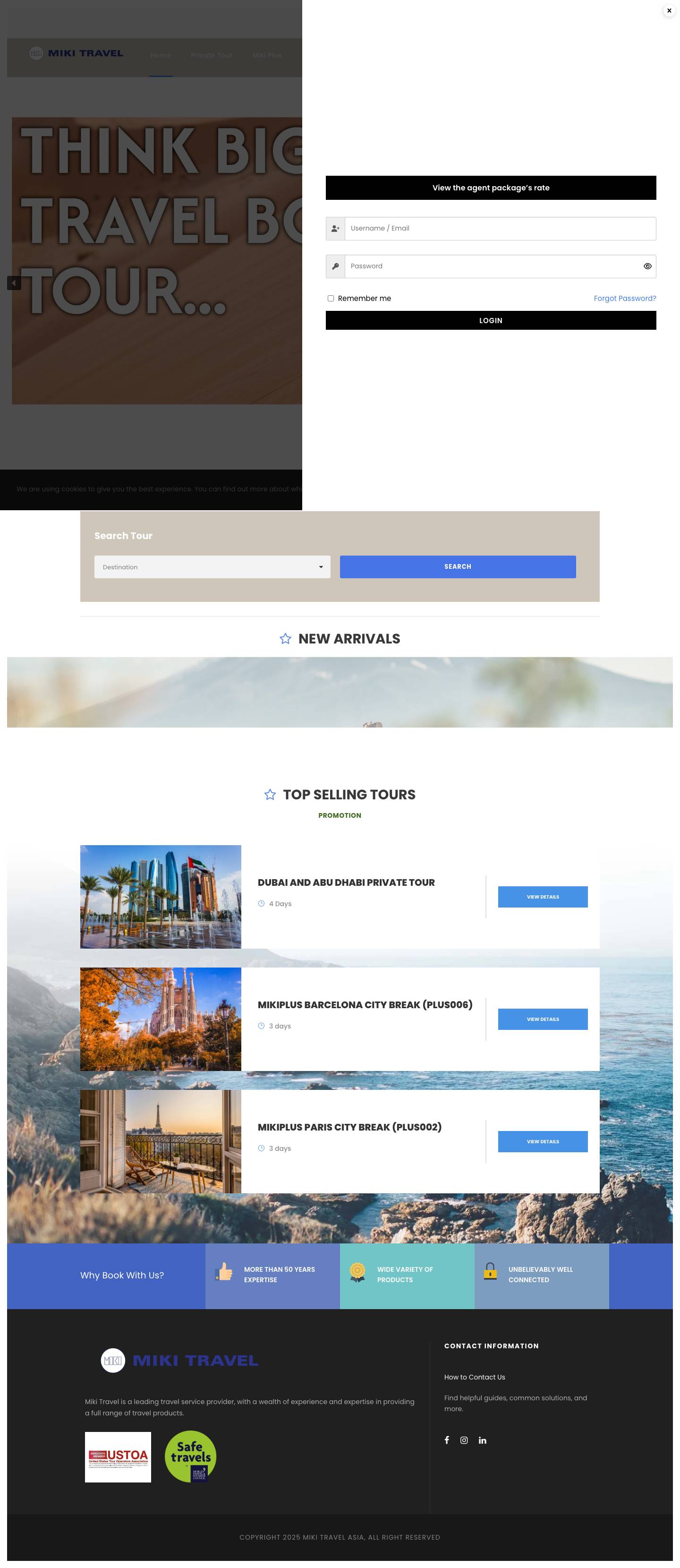 Miki Travel Asia | One Of The World's Leading Providers Of Wholesale - Full Screenshot