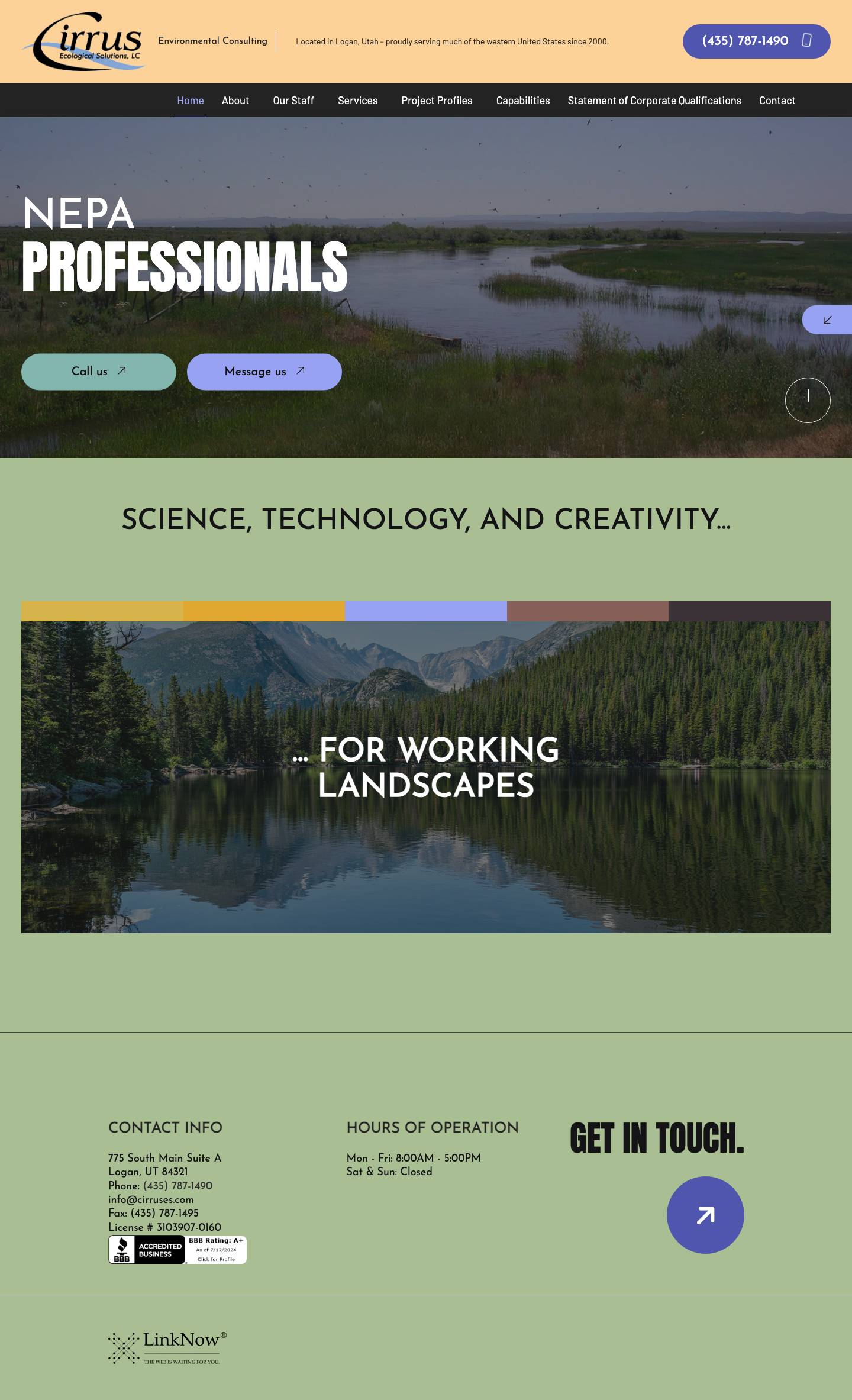 Home | Cirrus Ecological Solutions Lc - Full Screenshot