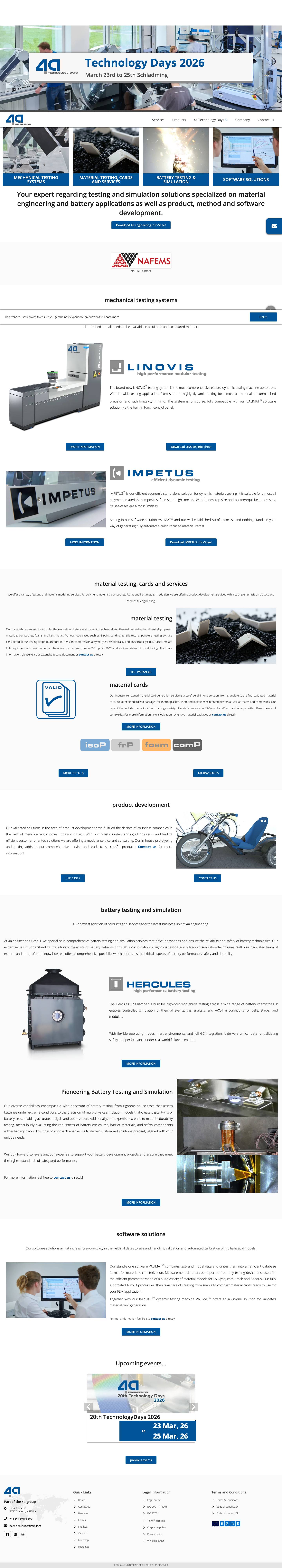 4a engineering - testing & characterization of materials & batteries - Full Screenshot