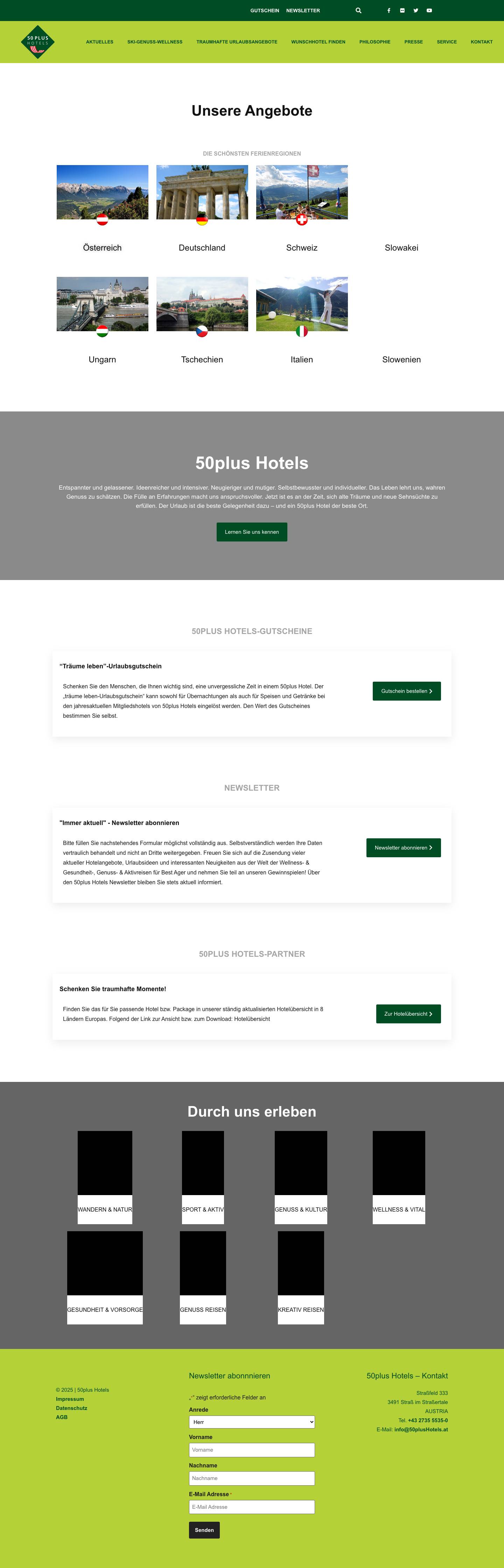 Startseite - 50plushotels - Full Screenshot