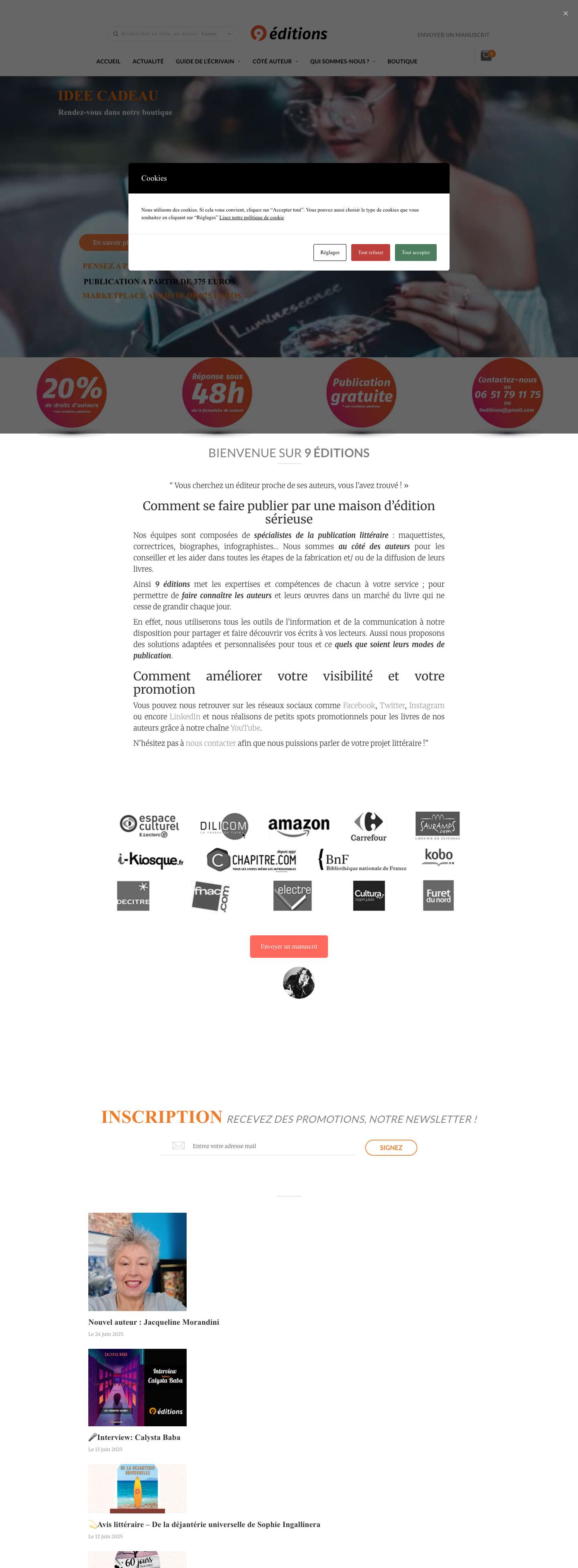 Site de 9 éditions -Maison d'édition au côté des auteurs - Full Screenshot