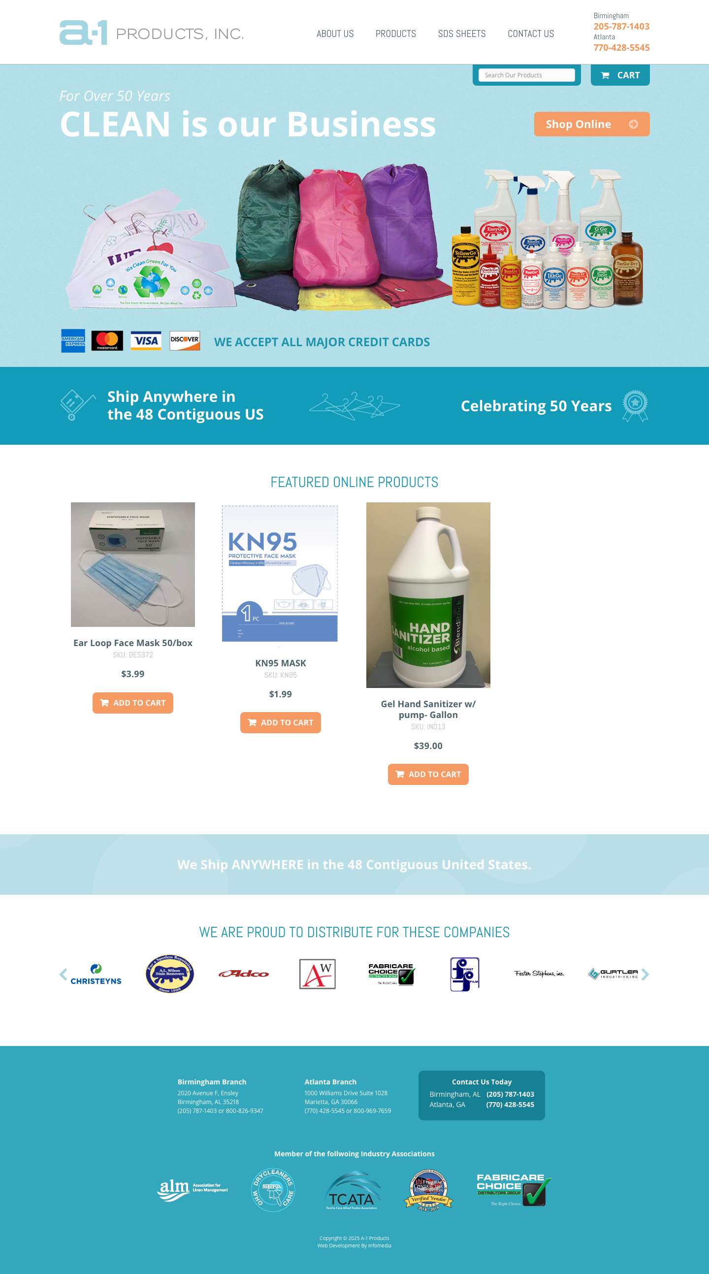 Home - A-1 Products - Full Screenshot